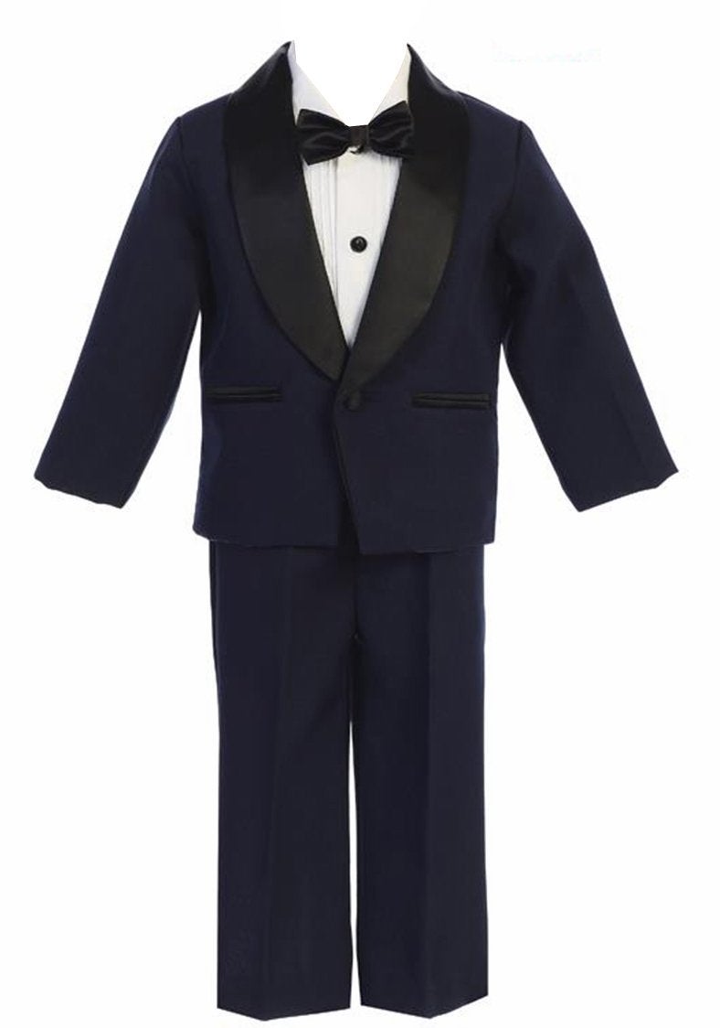 Baby Boys Navy Black Dinner Jacket Shirt Bowtie Tuxedo Ring Bearer Suit Size XL (18-24 Months)